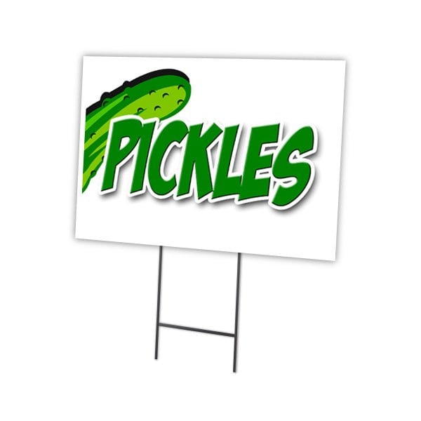 Pickles Yard Sign & Stake outdoor plastic coroplast window, C-1216 Pickles
